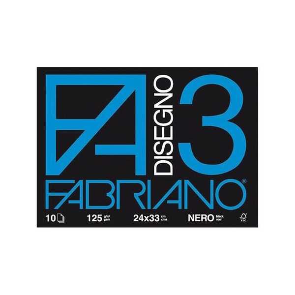 ALBUM FABRIANO FOGLI NERI 24x33 PZ 10