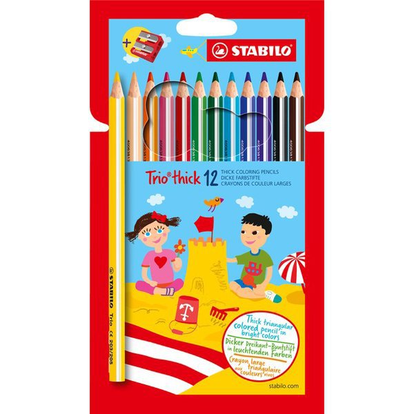 PASTELLI A MATITA MAXI STABILO TRIO x12 PZ 6