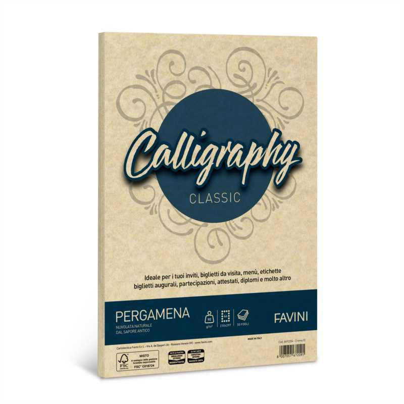 CALLIGRAPHY PERGAMENA FG.50 A4 GR.90 CREMA