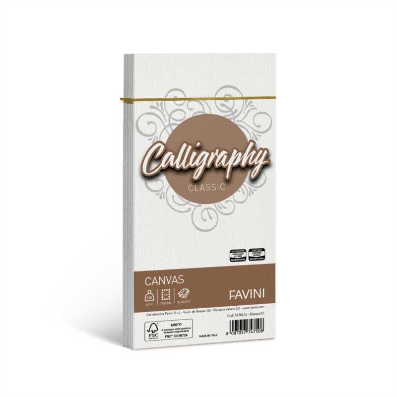 CALLIGRAPHY CANVAS 25 BUSTE 11x22 GR.100 BIANCO