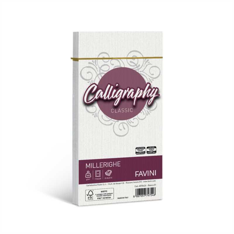 CALLIGRAPHY MILLERIGHE 25 BUSTE 11x22 GR.100 BIANCO