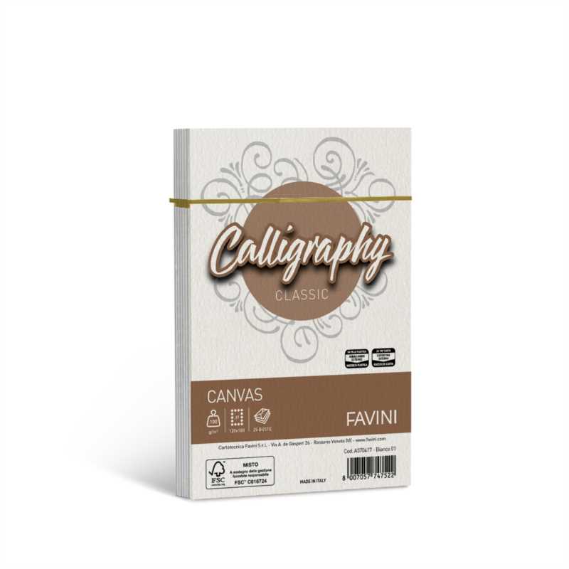 CALLIGRAPHY CANVAS 25 BUSTE 12x18 GR.100 BIANCO